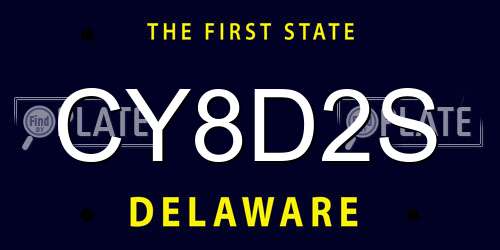 CY8D2S Delaware License Plate