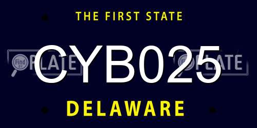 CYB025 Delaware License Plate