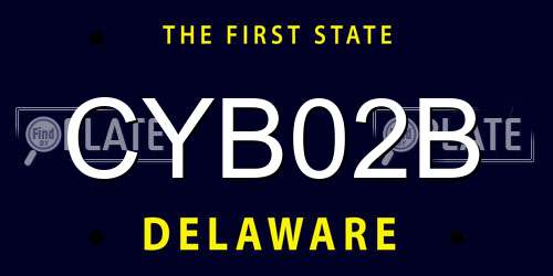 CYB02B Delaware License Plate