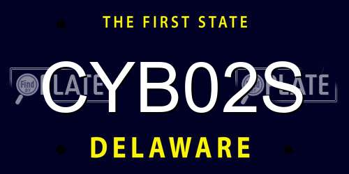 CYB02S Delaware License Plate