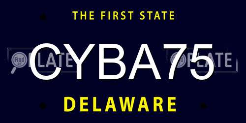 CYBA75 Delaware License Plate