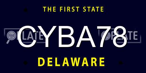 CYBA78 Delaware License Plate