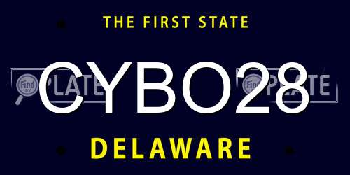 CYBO28 Delaware License Plate