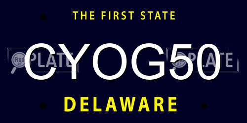 CYOG50 Delaware License Plate