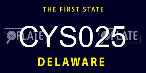 CYS025 Delaware License Plate