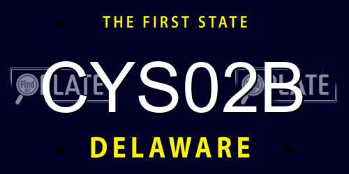 CYS02B Delaware License Plate