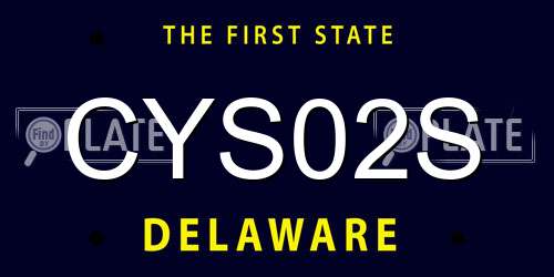 CYS02S Delaware License Plate