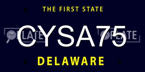 CYSA75 Delaware License Plate