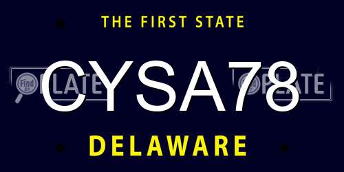 CYSA78 Delaware License Plate