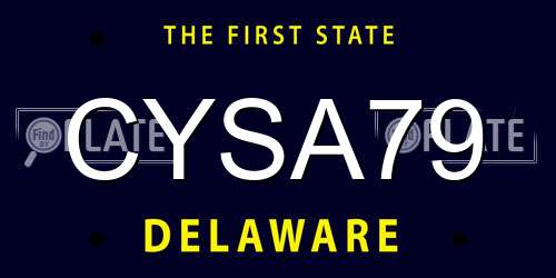 CYSA79 Delaware License Plate