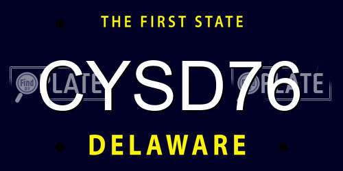 CYSD76 Delaware License Plate