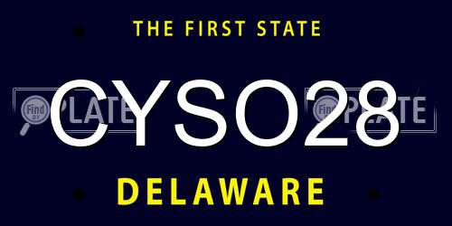 CYSO28 Delaware License Plate