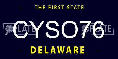 CYSO76 Delaware License Plate