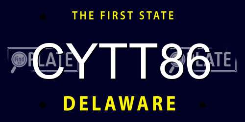 CYTT86 Delaware License Plate