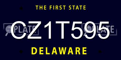 CZ1T595 Delaware License Plate