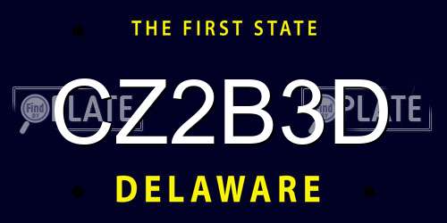 CZ2B3D Delaware License Plate