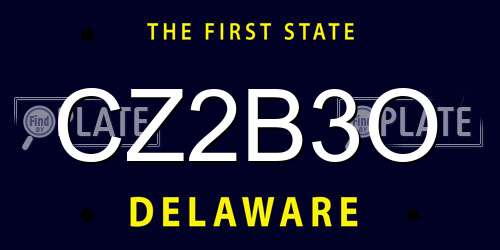 CZ2B3O Delaware License Plate