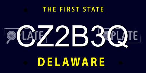 CZ2B3Q Delaware License Plate