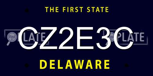 CZ2E3C Delaware License Plate