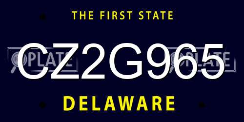 CZ2G965 Delaware License Plate