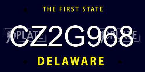 CZ2G968 Delaware License Plate