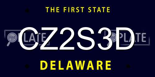 CZ2S3D Delaware License Plate