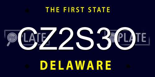 CZ2S3O Delaware License Plate