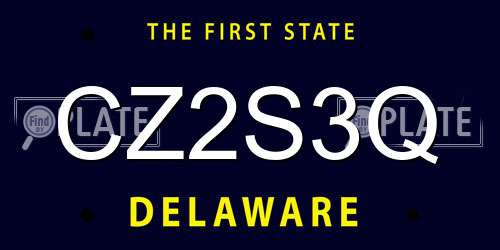 CZ2S3Q Delaware License Plate