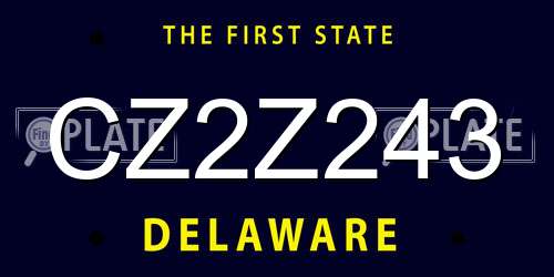 CZ2Z243 Delaware License Plate