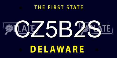 CZ5B2S Delaware License Plate