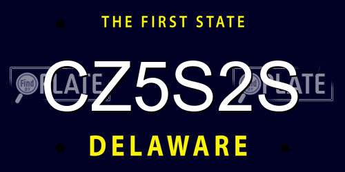CZ5S2S Delaware License Plate