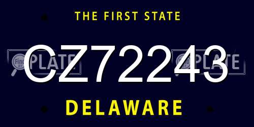 CZ72243 Delaware License Plate