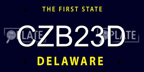CZB23D Delaware License Plate
