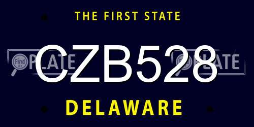 CZB528 Delaware License Plate
