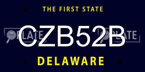 CZB52B Delaware License Plate
