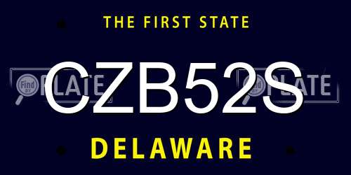 CZB52S Delaware License Plate