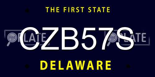 CZB57S Delaware License Plate