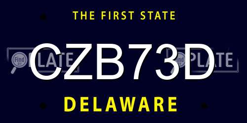 CZB73D Delaware License Plate