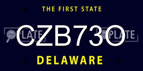 CZB73O Delaware License Plate