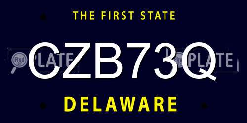 CZB73Q Delaware License Plate