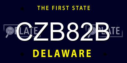 CZB82B Delaware License Plate