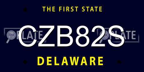 CZB82S Delaware License Plate