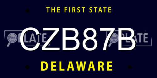CZB87B Delaware License Plate