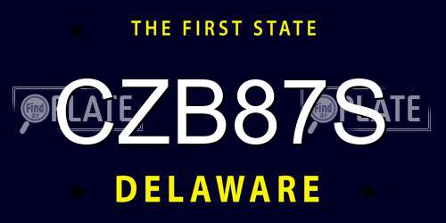 CZB87S Delaware License Plate