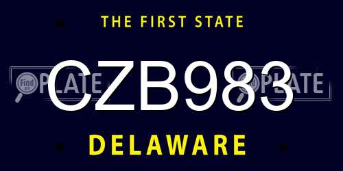 CZB983 Delaware License Plate