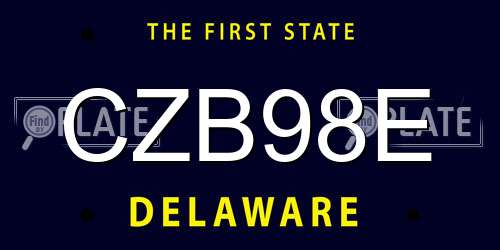 CZB98E Delaware License Plate