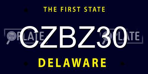 CZBZ30 Delaware License Plate