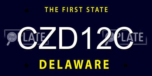 CZD12C Delaware License Plate