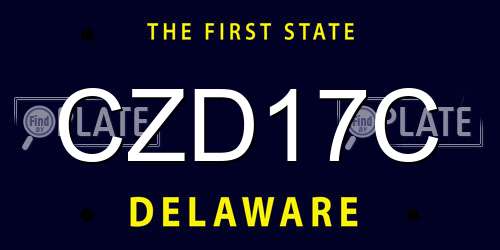 CZD17C Delaware License Plate