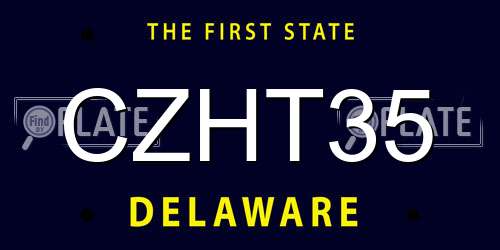 CZHT35 Delaware License Plate